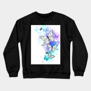 Flying Butterflies Watercolor Crewneck Sweatshirt